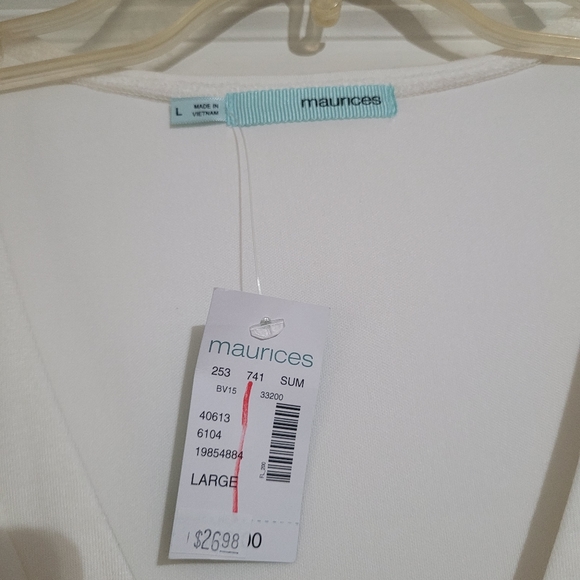 Maurices NEW cream blouse with lace and ruffle - Picture 3 of 4